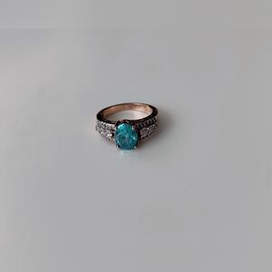 Blue Zirconia Ring (Sterling Silver 925, BBJ)